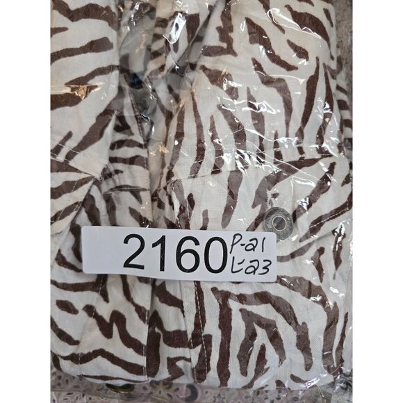 Saint Tropez West Zebra Print Linen Jacket animal print beach nautical - Picture 7 of 7